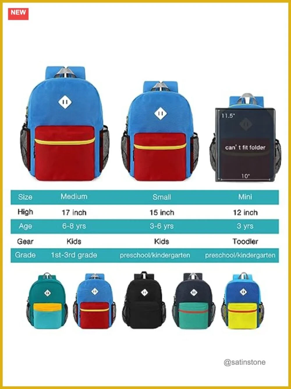 Toddler Backpack for Boys 2-4, Kindergarten Preschool Backpack, Water Resistant